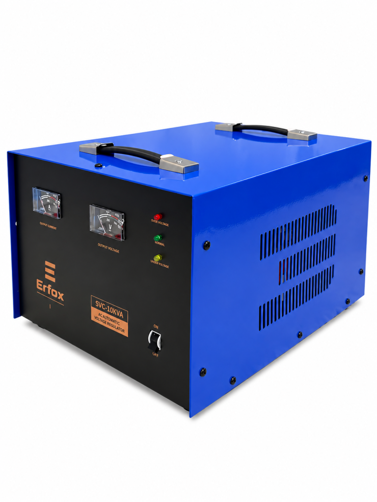 Estabilizador Servomotor ERFOX SVC-10KVA 220V para estabilizar variaciones de voltaje