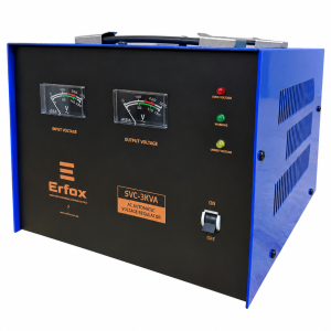 Estabilizador Servomotor ERFOX SVC-3KVA 220V para protección contra variaciones de voltaje